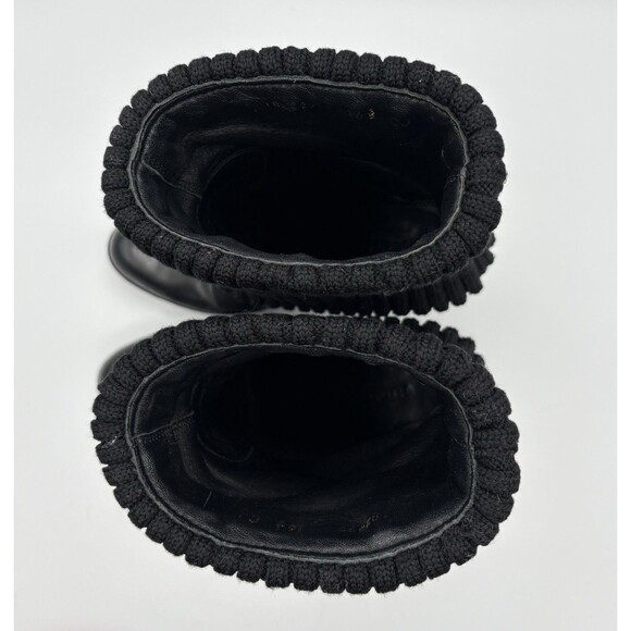 Gucci Black Leather Ankle Boots w/Knit Fold Over Accent & GG Logo Sz EU 36.5 - Picture 9 of 12